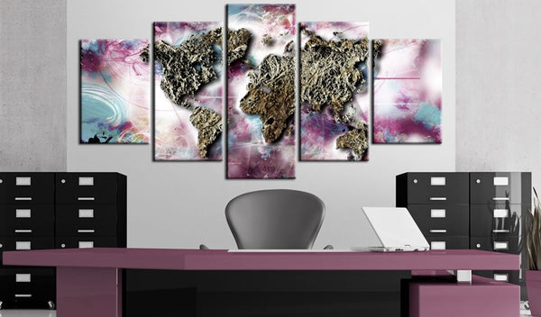 Quadro mappamondo - Mondo multicolore