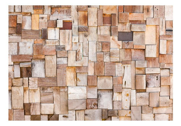 Carta da parati effetto legno - Larch mosaic