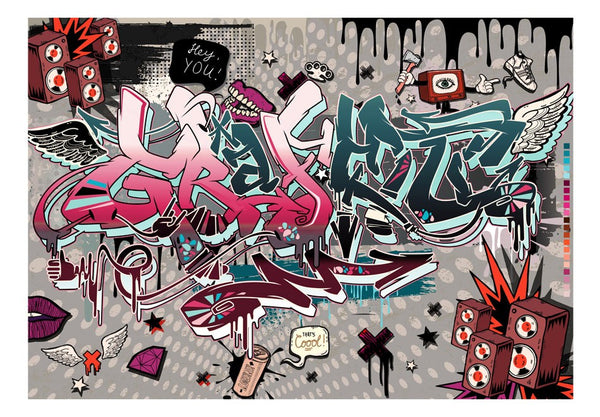 Carta da parati graffiti street art - Graffiti: hey You!