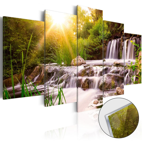 Quadro su vetro acrilico - Forest Waterfall [Glass]