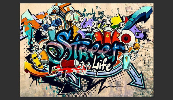 Carta da parati graffiti street art - Street Life
