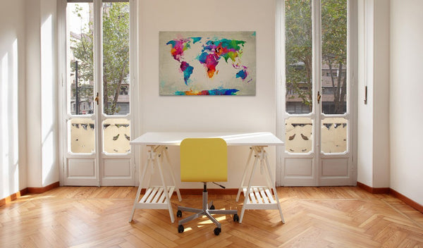 Quadro mappamondo - Map of the world - an explosion of colors