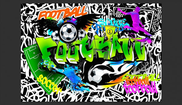 Carta da parati graffiti street art - Football Graffiti