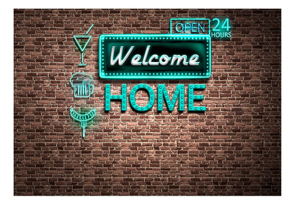 Carta da parati con scritte - Welcome home - inscription
