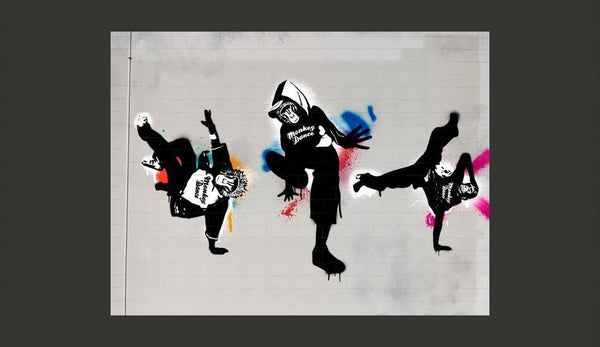 Carta da parati graffiti street art - Monkey dance - street art