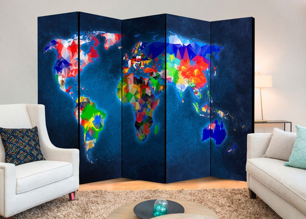 Separè per interni - Room divider – Colorful map