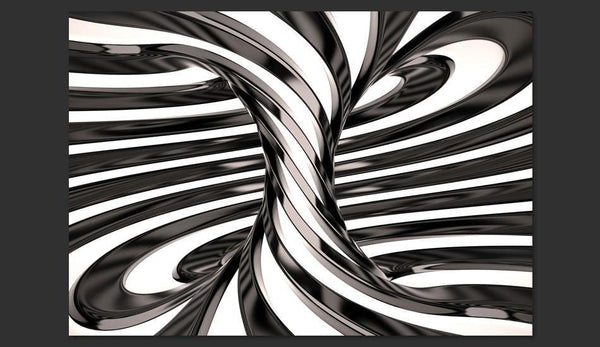 Carta da parati 3D - Black and white swirl