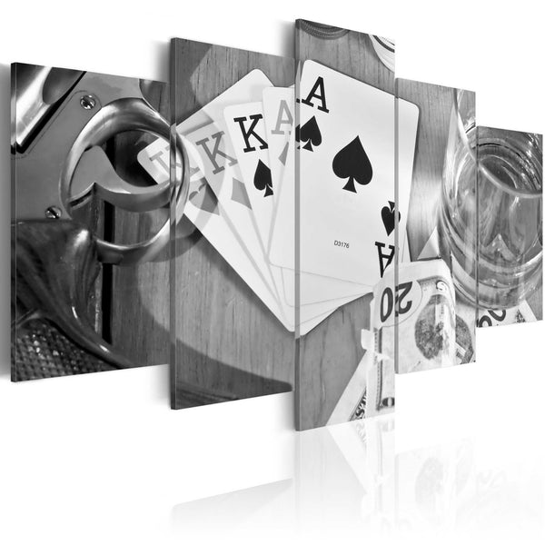 Quadro - Notte di poker - in bianco e nero