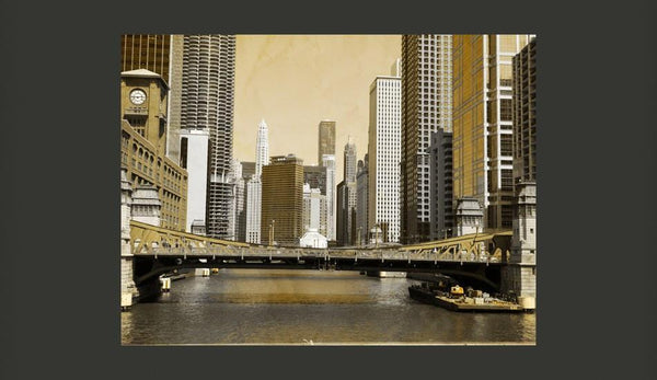 Carta da parati - Un ponte di Chicago (effetto vintage)