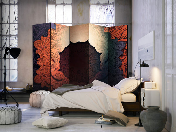 Separè per interni - Floral Collar (Red) II [Room Dividers]
