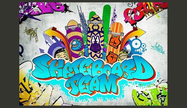 Carta da parati graffiti street art - Skateboard team