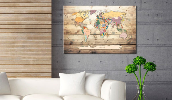 Quadro - World Map: Colourful Continents