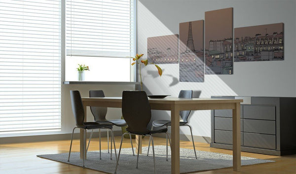 Quadro su tela - Crepuscolo e Parigi