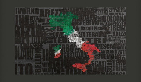 Carta da parati mappamondo - Text map of Italy