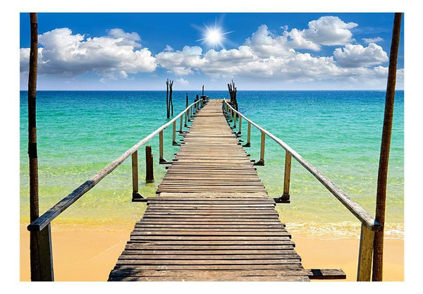 Carta da parati 3D - Beach, sun, bridge