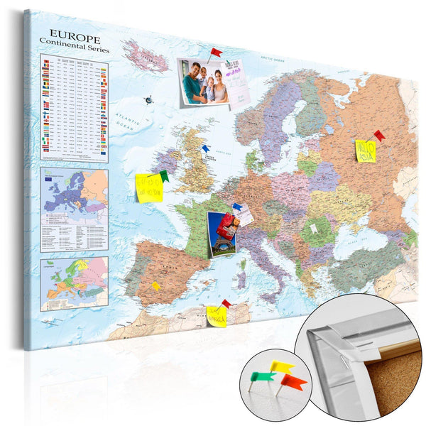 Bacheca in sughero - World Maps: Europe [Cork Map]