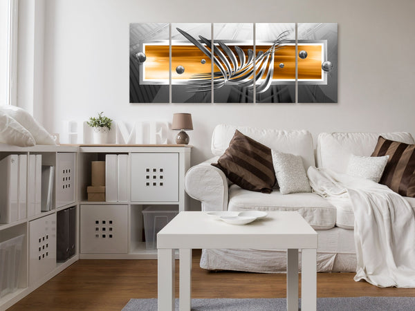 Quadro - Silver Wings (5 Parts) Narrow Orange