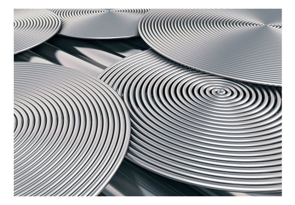 Carta da parati 3D -  Silver Spirals
