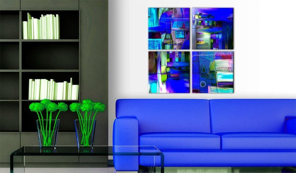 Quadro su tela - Via d'acqua color cobalto