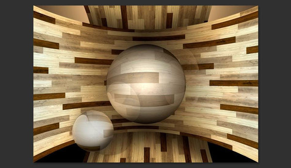 Carta da parati 3D - Orbita di legno