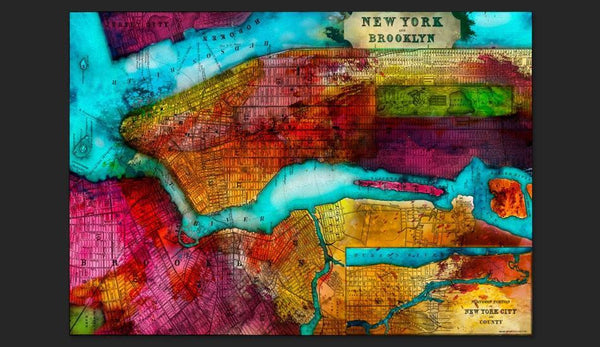 Carta da parati - Parte settentrionale della città di New York - Mappa