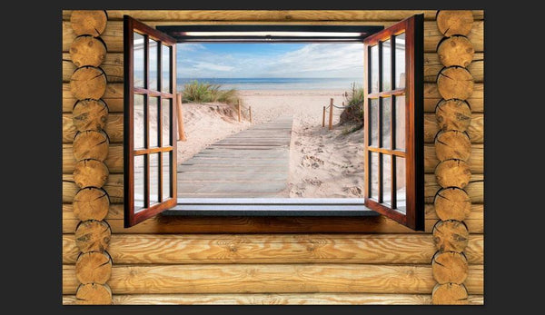 Carta da parati effetto finestra - Beach outside the window