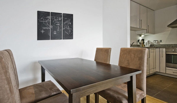 Quadro mappamondo - Lezione di geografia (lingua svedese): trittico