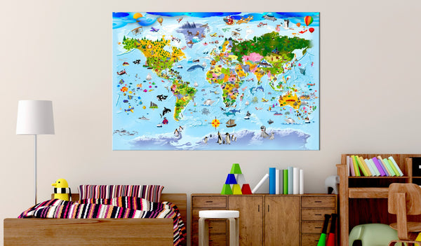 Quadro - Children's Map: Colourful Travels