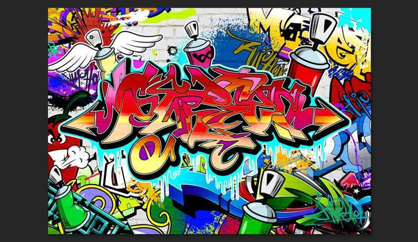 Carta da parati graffiti street art - Arte di strada: motivo rosso