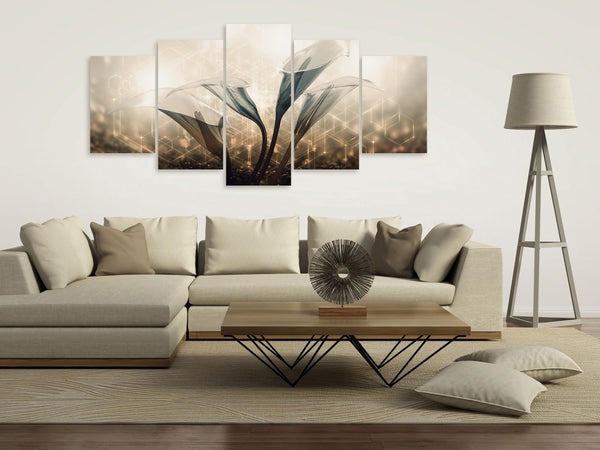 Quadro - Floral Quartet (5 Parts) Wide Brown