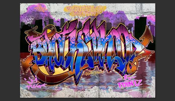 Carta da parati graffiti street art - Colorful Mural