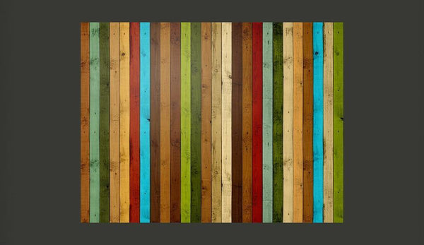 Carta da parati effetto legno - Wooden rainbow