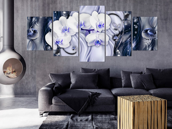 Quadro - Orchid Waterfall (5 Parts) Wide Violet